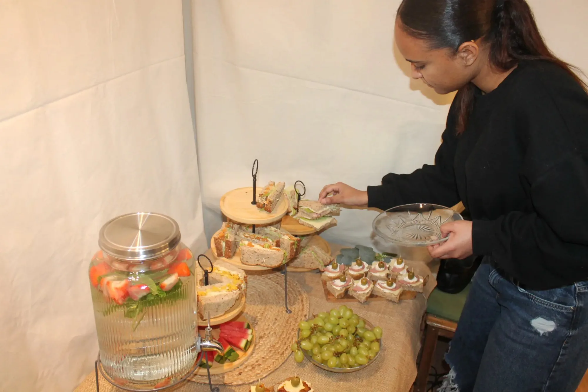 Workshop refreshments table
